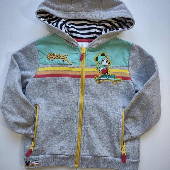 Disney Other - Disney Mickey Mousse Full Zip Hoodie Jacket Sweatshirt Skate Colorful Kid Size 4